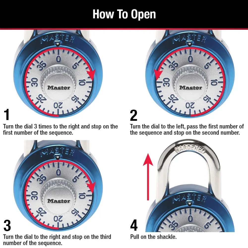 Master Lock 1561DAST Locker Lock Combination Padlock 1 Pack | Durable Metal Body, Keyless Security - view 6