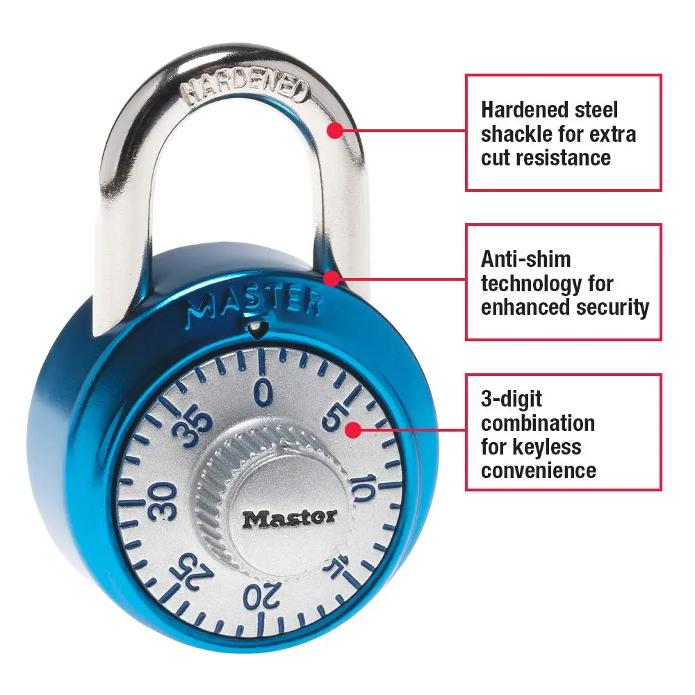 Master Lock 1561DAST Locker Lock Combination Padlock 1 Pack | Durable Metal Body, Keyless Security - view 2