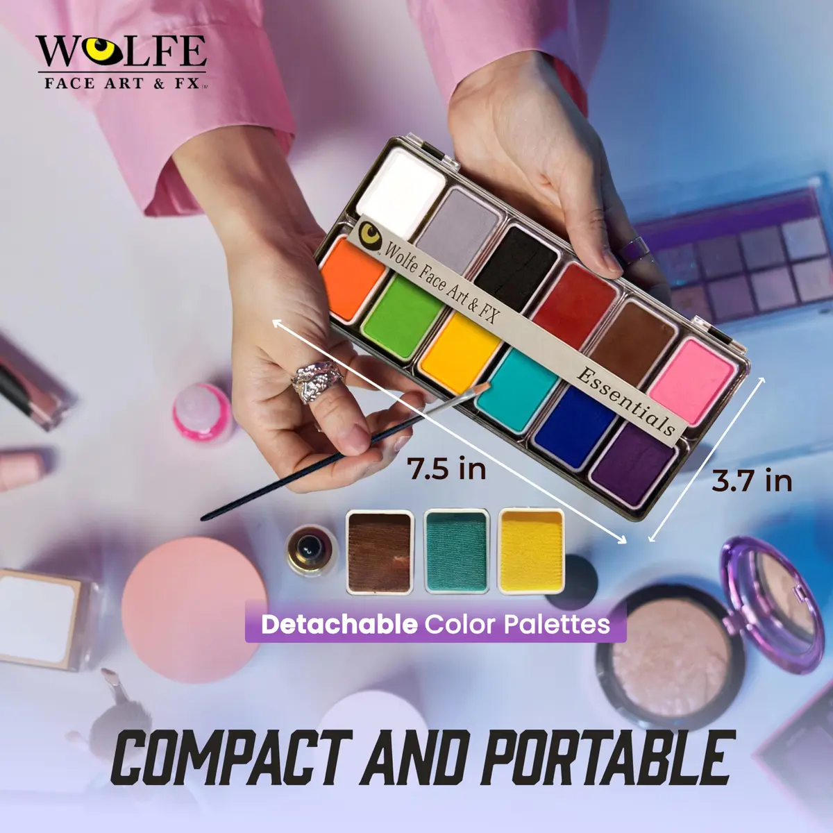 Wolfe FX 12-Color Makeup Palette - Face & Body Paint Kit Essentials | Vibrant, Long-Lasting, Skin-Safe - view 5