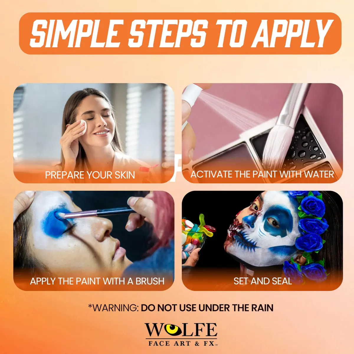 Wolfe FX 12-Color Makeup Palette - Face & Body Paint Kit Essentials | Vibrant, Long-Lasting, Skin-Safe - view 6