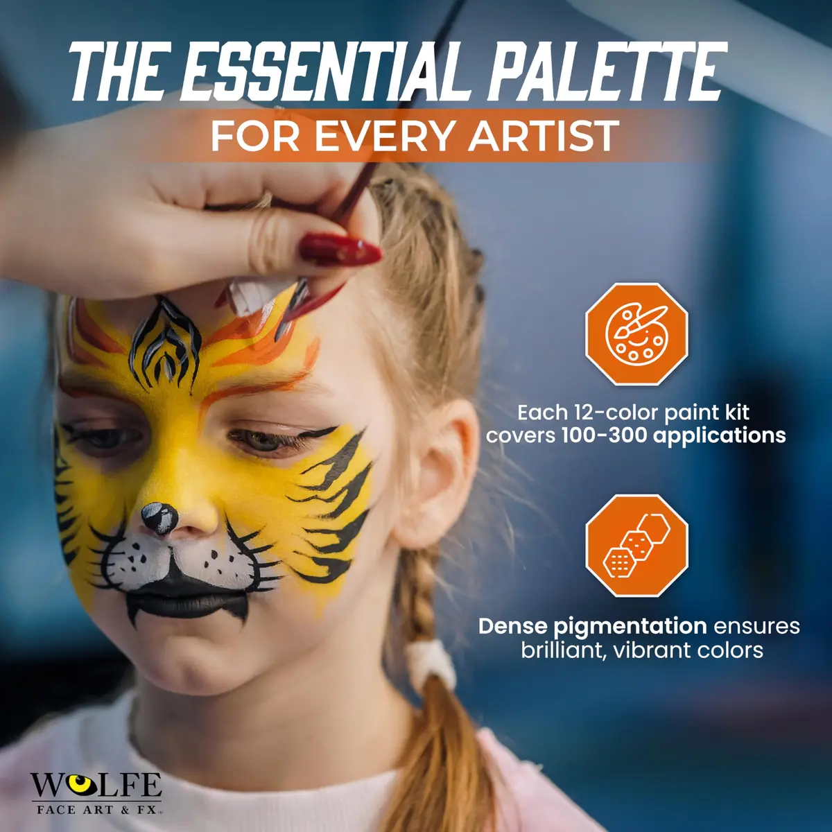 Wolfe FX 12-Color Makeup Palette - Face & Body Paint Kit Essentials | Vibrant, Long-Lasting, Skin-Safe - view 4