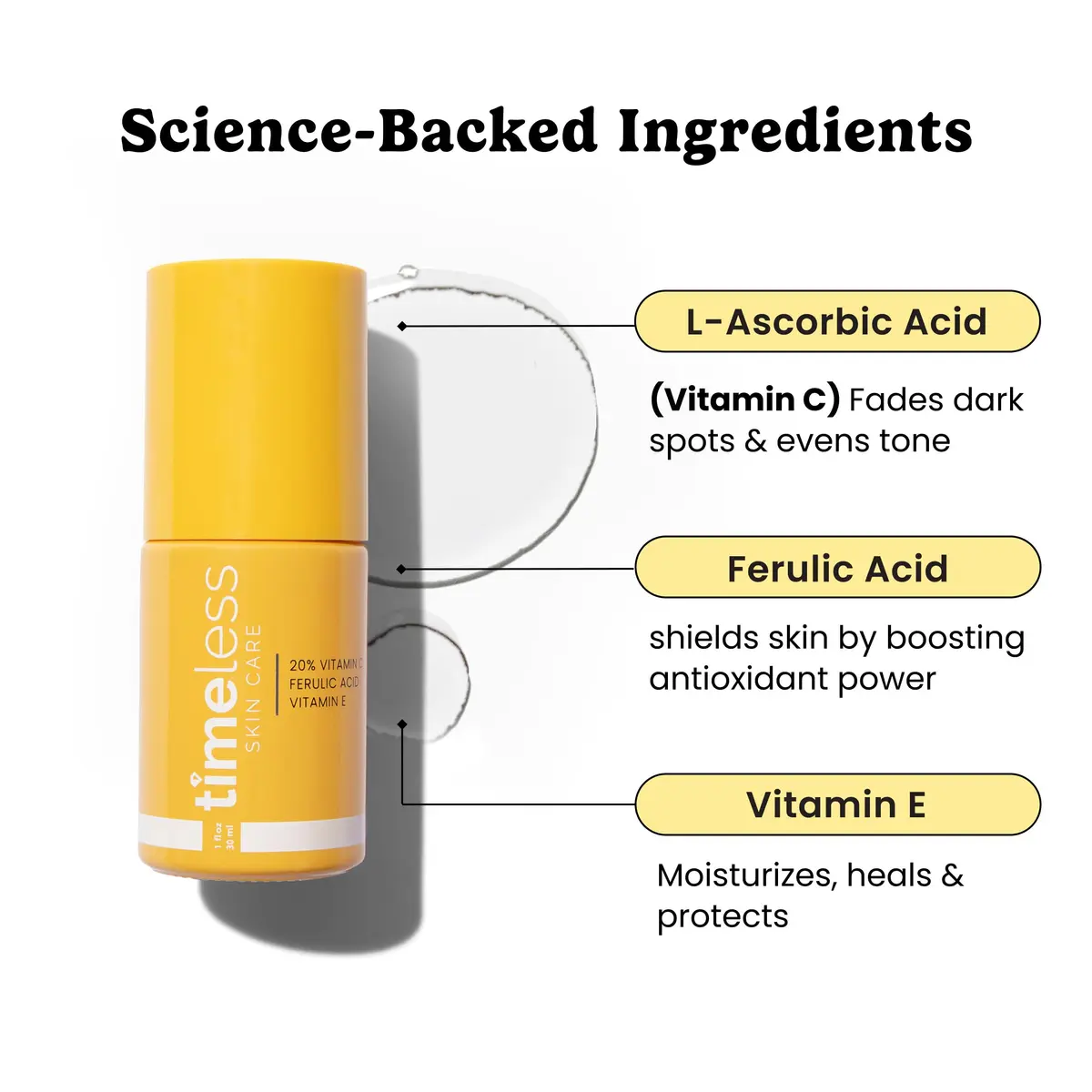 Timeless Skin Care 20% Vitamin C + E + Ferulic Acid Serum 30ml (1 Fl Oz) | Brightens Skin Tone - view 2