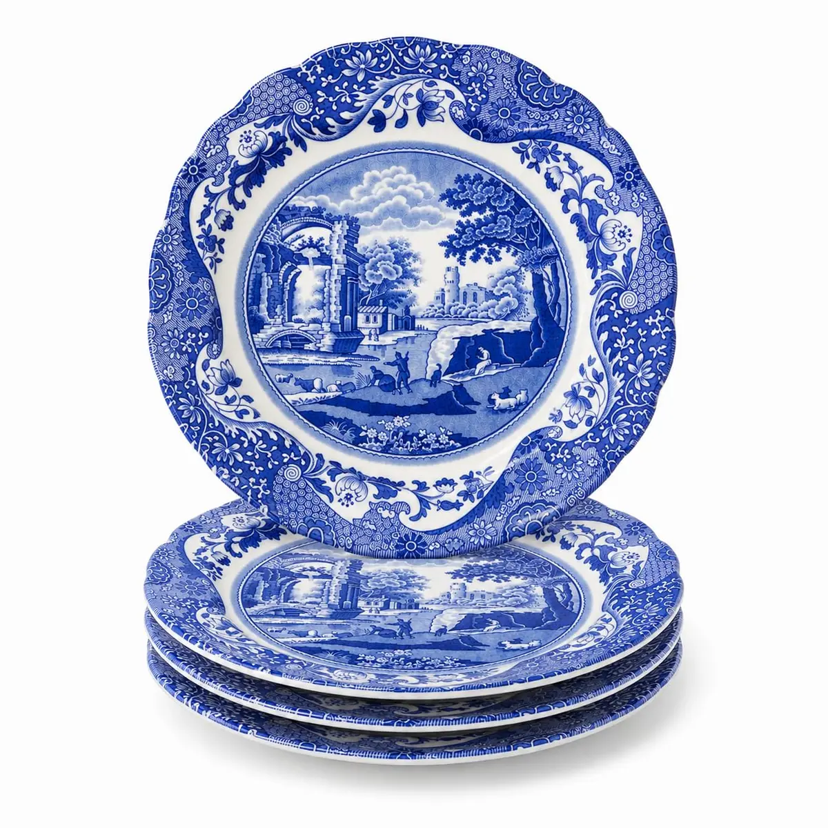 Spode Blue Italian Bread and Butter Plate Set of 4 | 16.5 cm (6.5 Inch) Fine Earthenware - main product image