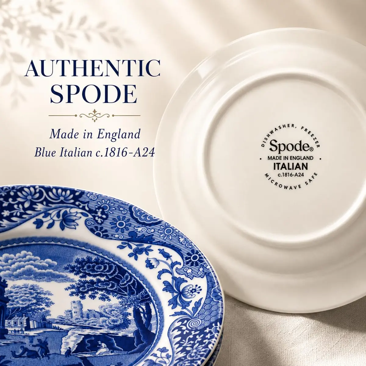 Spode Blue Italian Bread and Butter Plate Set of 4 | 16.5 cm (6.5 Inch) Fine Earthenware - view 9