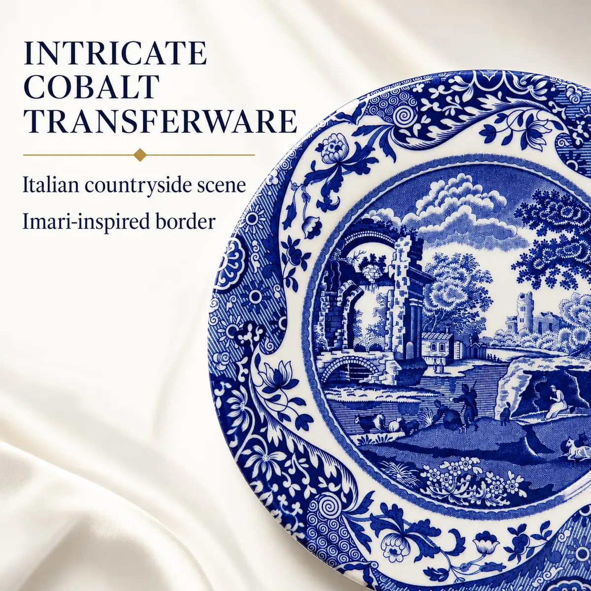 Spode Blue Italian Bread and Butter Plate Set of 4 | 16.5 cm (6.5 Inch) Fine Earthenware - view 4