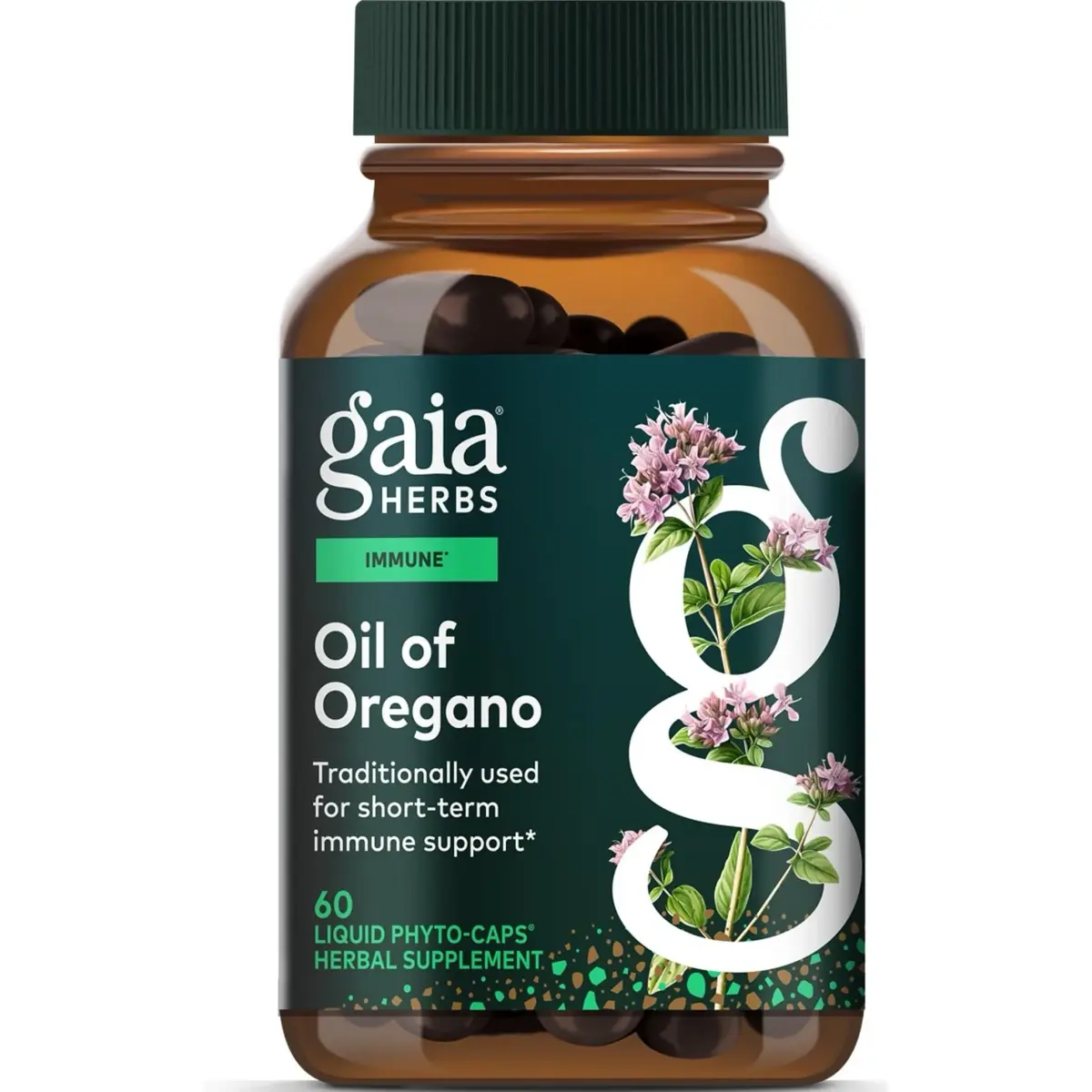 Gaia Herbs Oil of Oregano 230 mg Vegan Capsules | Immune & Antioxidant Support Supplement with Carvacrol & Thymol - main product image