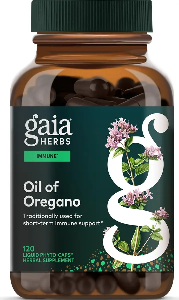 Gaia Herbs Oil of Oregano 230 mg Vegan Capsules | Immune & Antioxidant Support Supplement - main product image