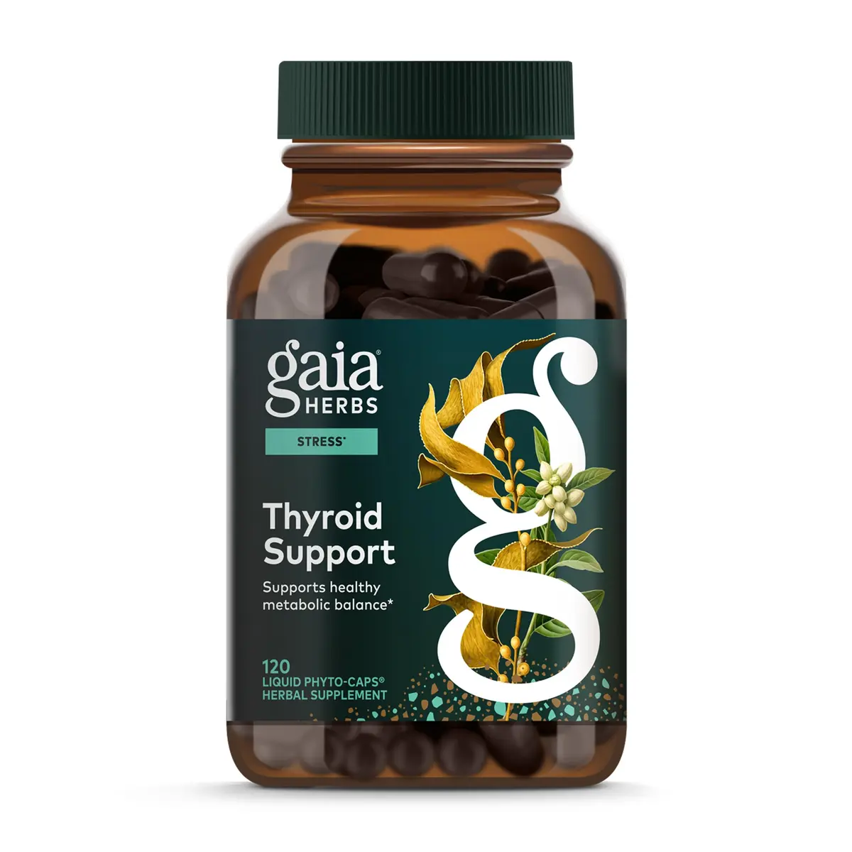 Gaia Herbs Thyroid Support, 120 Vegan Capsules | Plant-Based Formula for Thyroid & Metabolic Health - main product image