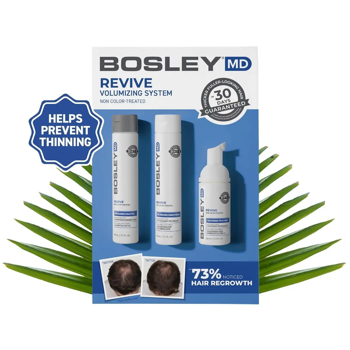 BosleyMD BOSRevive Volumizing Hair System for Non Color-Treated Hair – DHT-Blocking Shampoo, Conditioner & Thickening Treatment (30 Days) - view 2
