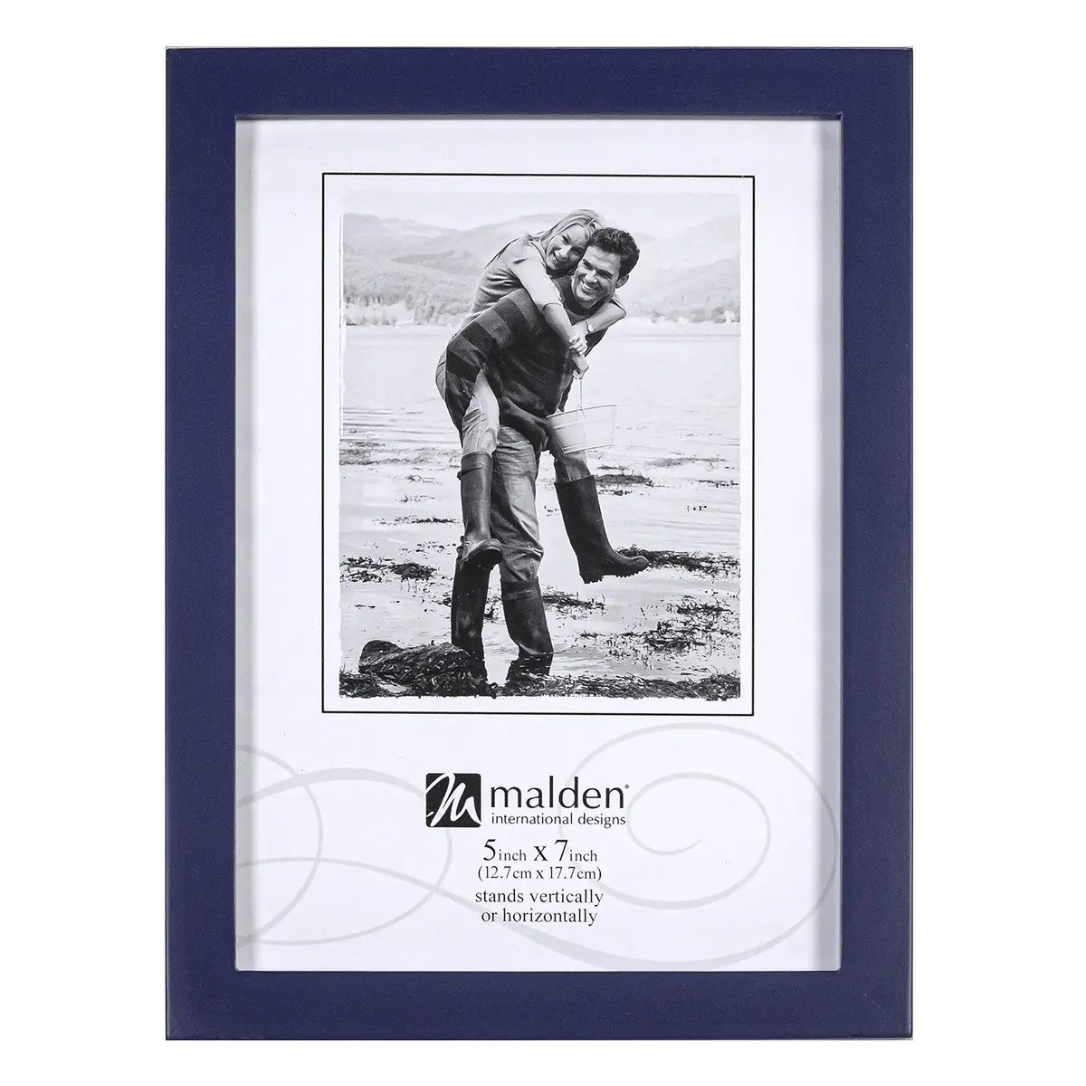 Malden Navy Blue Concept Wood Picture Frame 5x7 | Minimalist MDF Design for Photos & Art - main product image