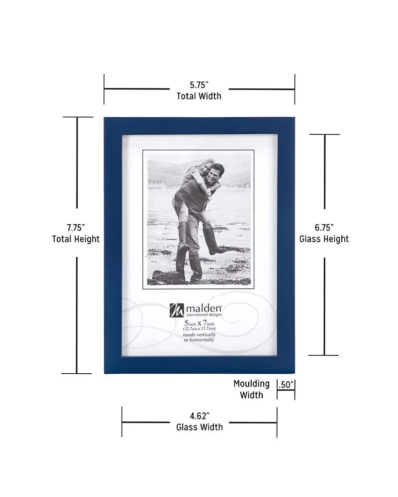 Malden Navy Blue Concept Wood Picture Frame 5x7 | Minimalist MDF Design for Photos & Art - view 5
