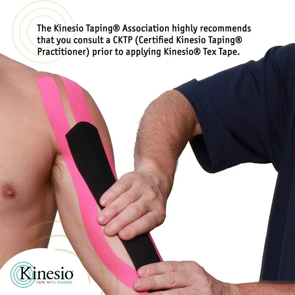 Kinesio Gold Elastic Therapeutic Athletic Tape FP Beige 2.54cm (1in) x 5m Roll | USA-Sourced for Muscle Support - view 5
