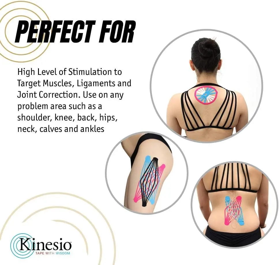Kinesio Gold Elastic Therapeutic Athletic Tape FP Beige 2.54cm (1in) x 5m Roll | USA-Sourced for Muscle Support - view 4