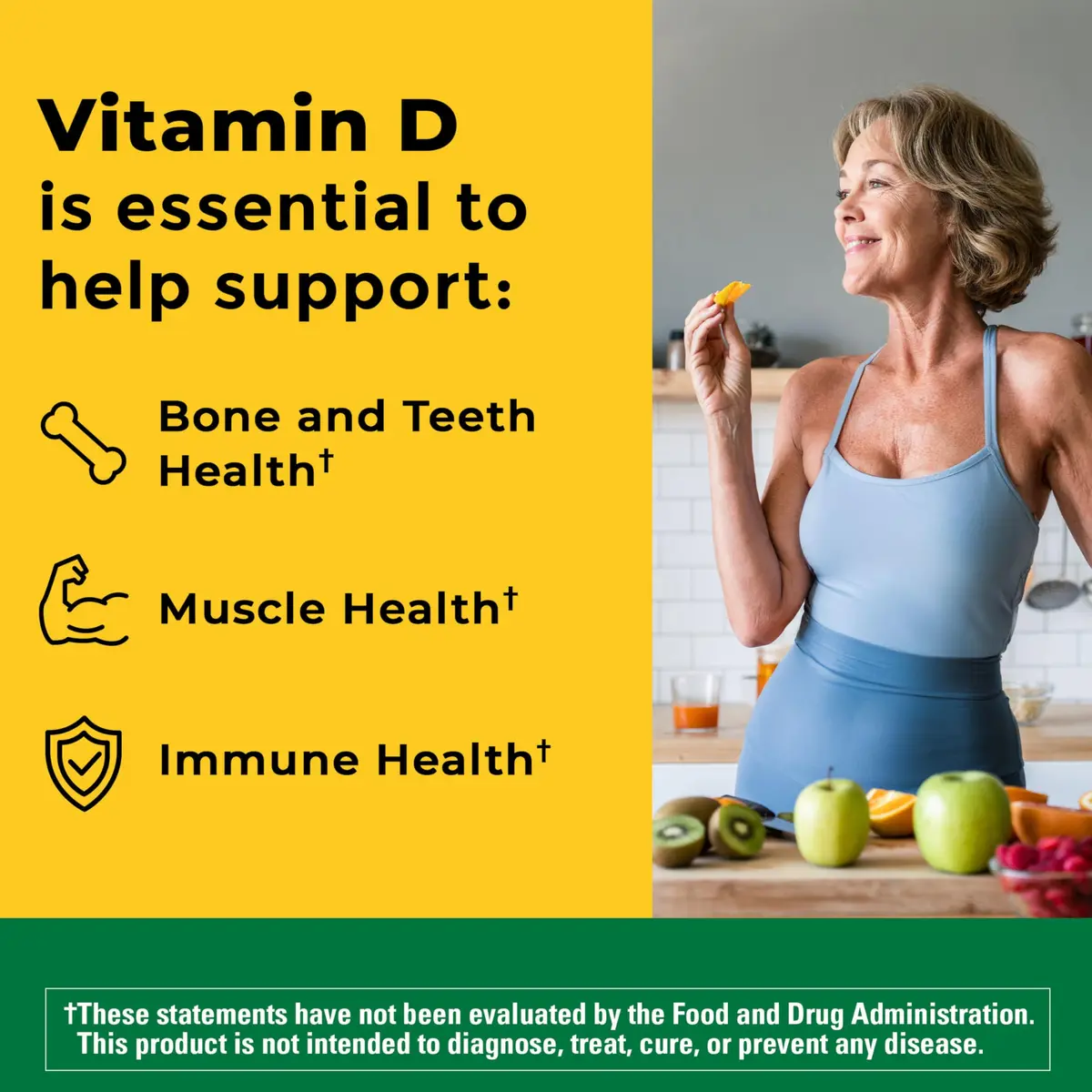 Nature Made Vitamin D3 5000 IU (125 mcg), 90 Vitamin D Softgels | Extra Strength for Bone & Immune Support - view 2