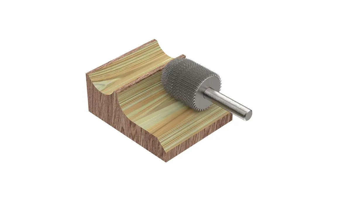 Kutzall Original Ball Nose Rotary Burr 19mm (0.75") Dia. X 28.5mm (1.13") L | Tungsten Carbide Wood Carving Bit for Die Grinders - view 4