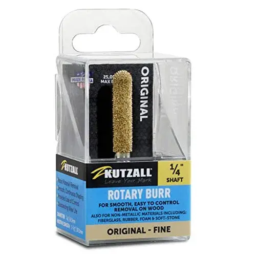 Kutzall Original Ball Nose Rotary Burr 6.3mm (1/4") Shank, 34.9mm (1-3/8") Length | Fine Tungsten Carbide Wood Carving Bit for Die Grinders - main product image