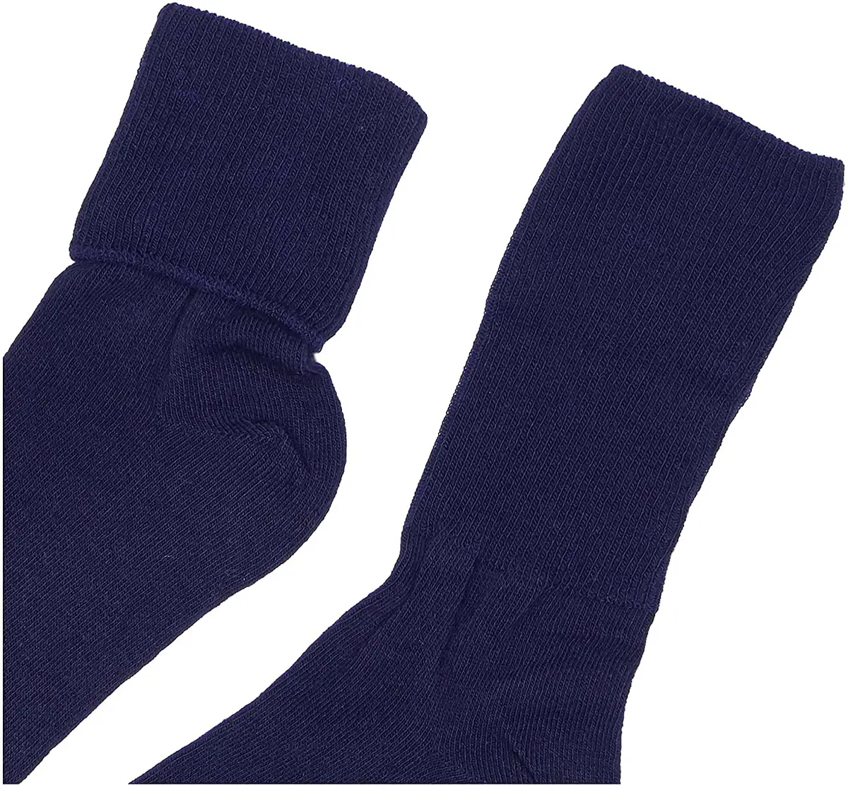 Jefferies Socks Little Girls' Seamless Turn Cuff 6 Pair Pack Socks, Navy, Large | Comfortable, Durable & Seamless Fit - view 2