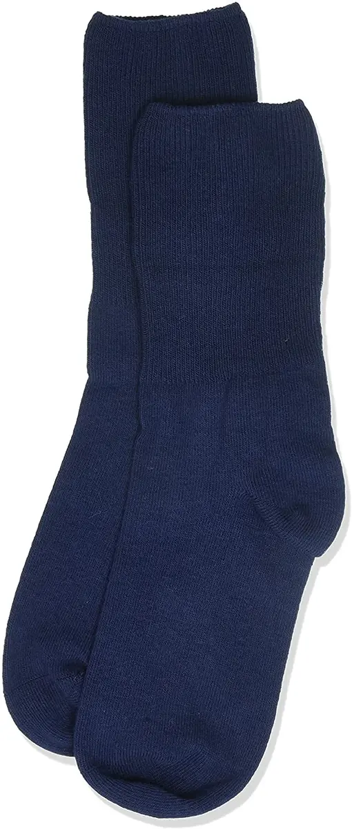 Jefferies Socks Little Girls' Seamless Turn Cuff 6 Pair Pack Socks, Navy, Large | Comfortable, Durable & Seamless Fit - view 4