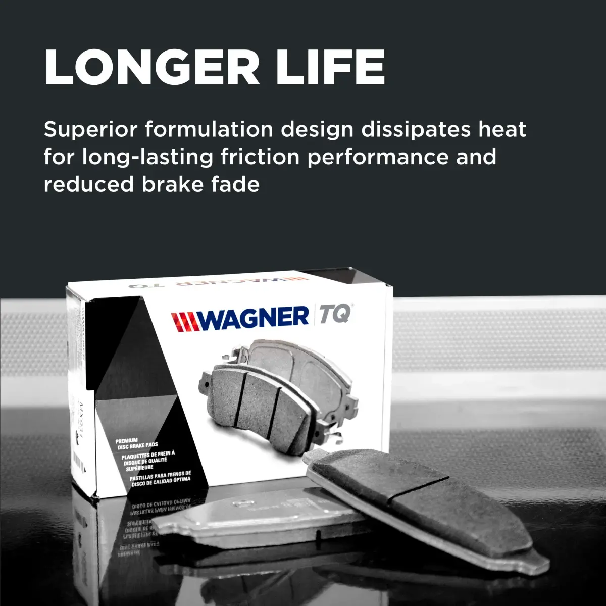 Wagner ThermoQuiet QC1282 Ceramic Disc Brake Pad Set Front 2.27 kg (5 lb) | Quiet Operation & Long Life - view 5