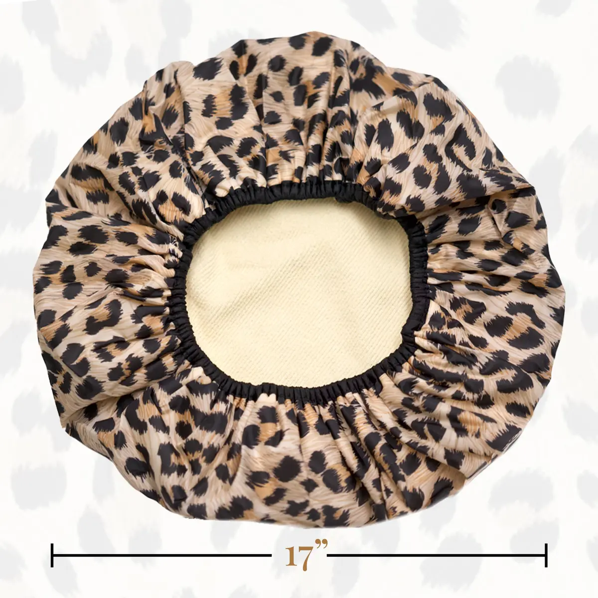 Betty Dain Socialite Reusable Shower Cap, Safari Spots, Terry Lined, 1 Count - view 4
