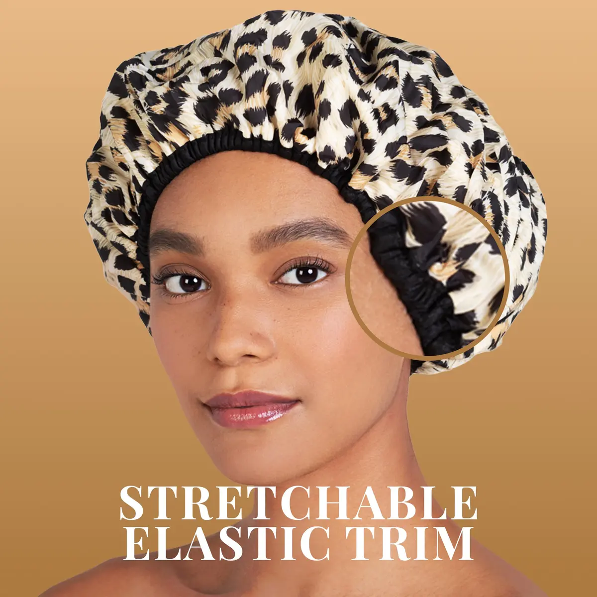 Betty Dain Socialite Reusable Shower Cap, Safari Spots, Terry Lined, 1 Count - view 5
