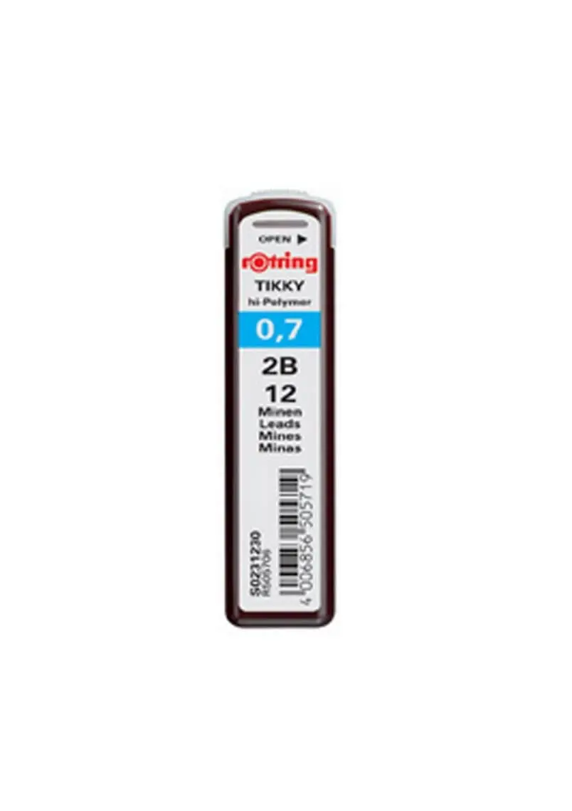 Rotring Tikky Mechanical Pencil Lead 0.7mm 2B | Fine Erasable Lead for Art & Writing - main product image
