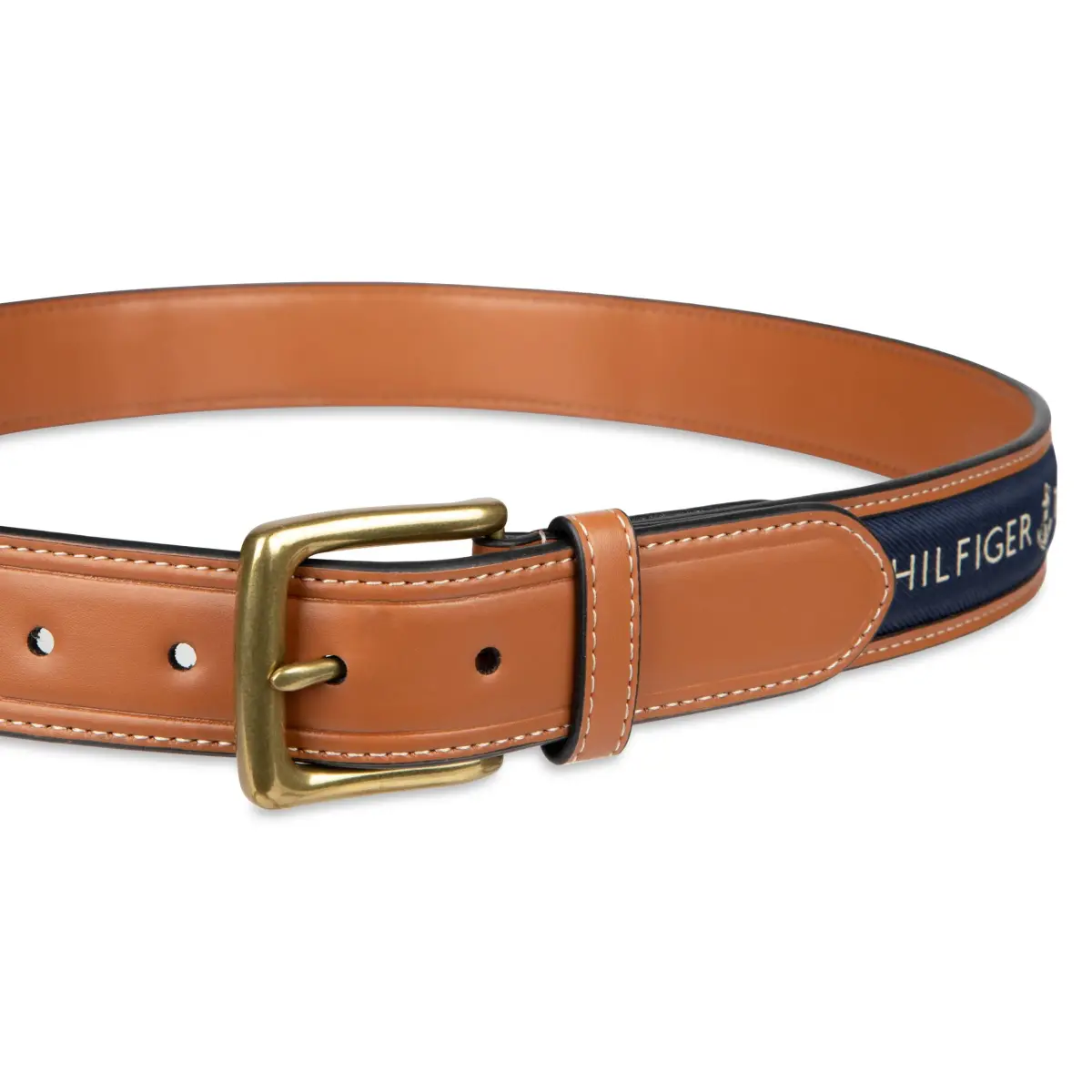 Tommy Hilfiger Men's Ribbon Inlay Casual Belt with Harness Buckle, Navy, 34.3 cm (13.5 inches) | Classic American Style - view 3