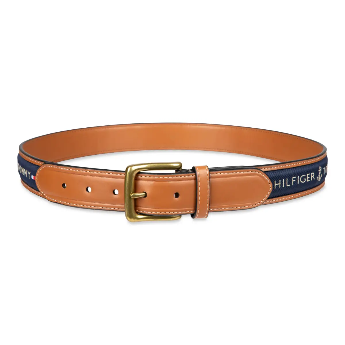 Tommy Hilfiger Men's Ribbon Inlay Casual Belt with Harness Buckle, Navy, 34.3 cm (13.5 inches) | Classic American Style - view 4