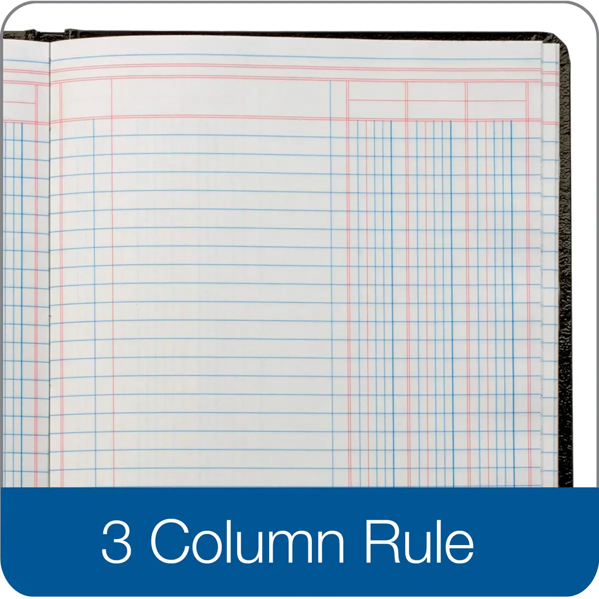 Adams Account Book 7 x 9.25 Inches Black 3-Column 80 Pages | Hardbound Ledger for Business Records - view 3