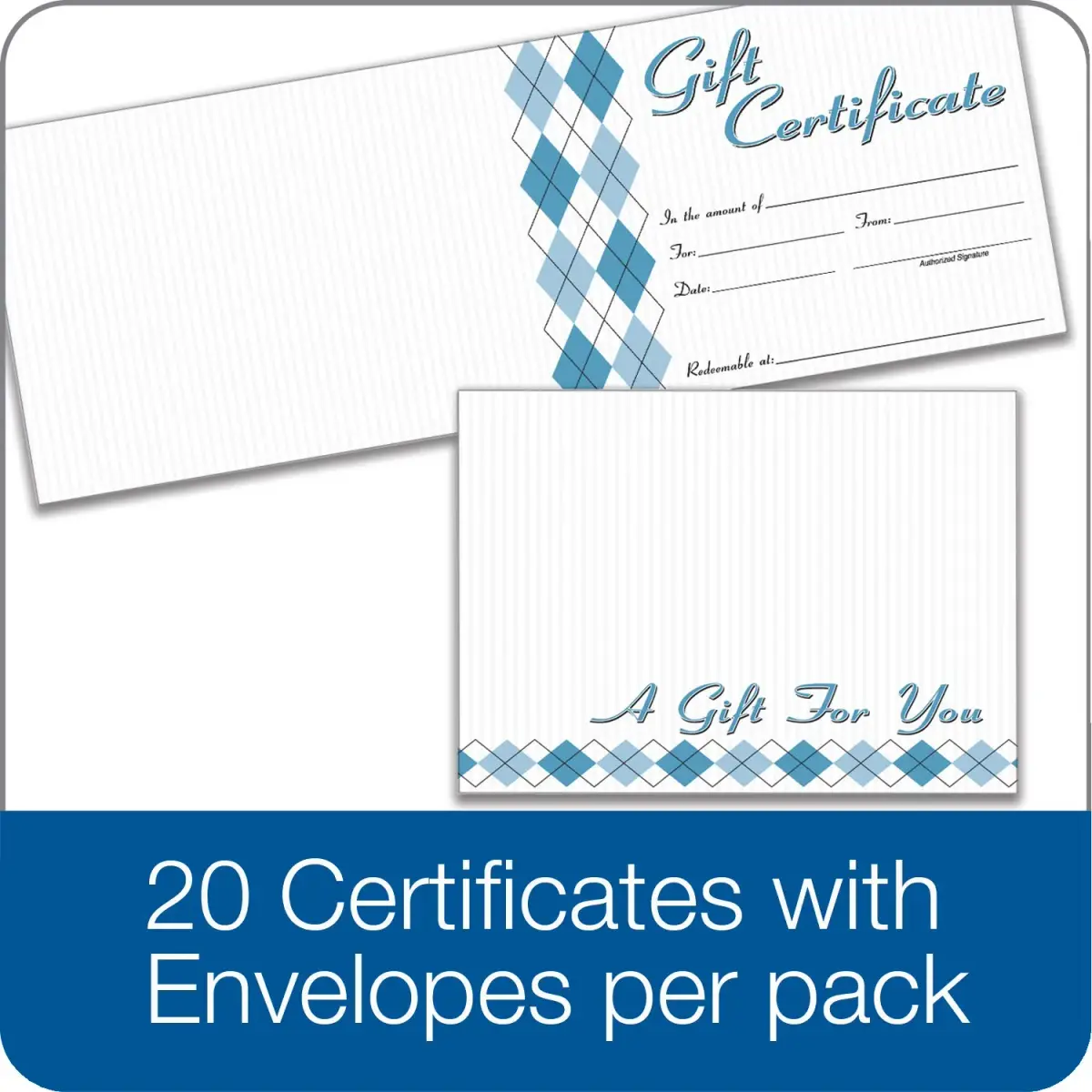Adams Gift Certificate Cards, 20 Folded Cards & Envelopes, 11.4 x 16.2 cm (4.5 x 6.38 Inches), White | Premium Quality for Business Appreciation - view 4