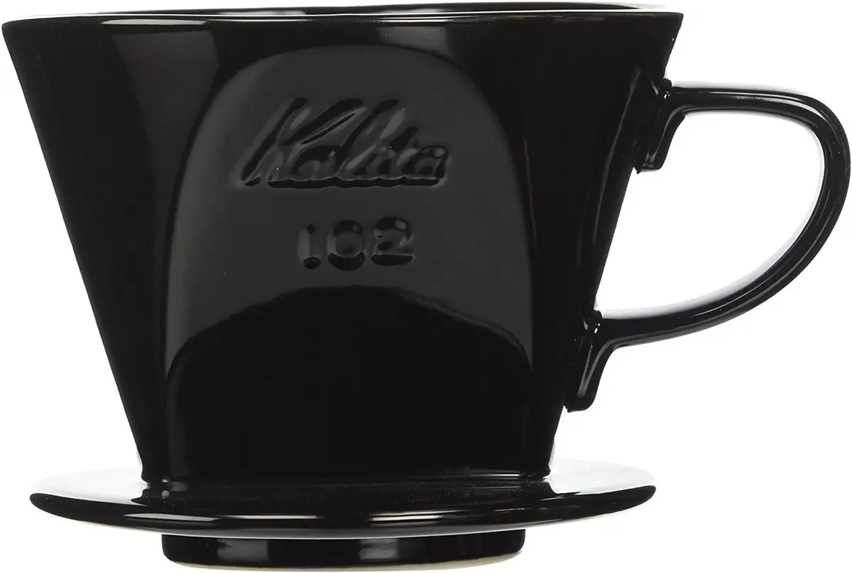 Kalita Ceramic Coffee Dripper Black for 2-4 Cups (#02005) | Balanced Extraction Pour Over Coffee Maker - main product image