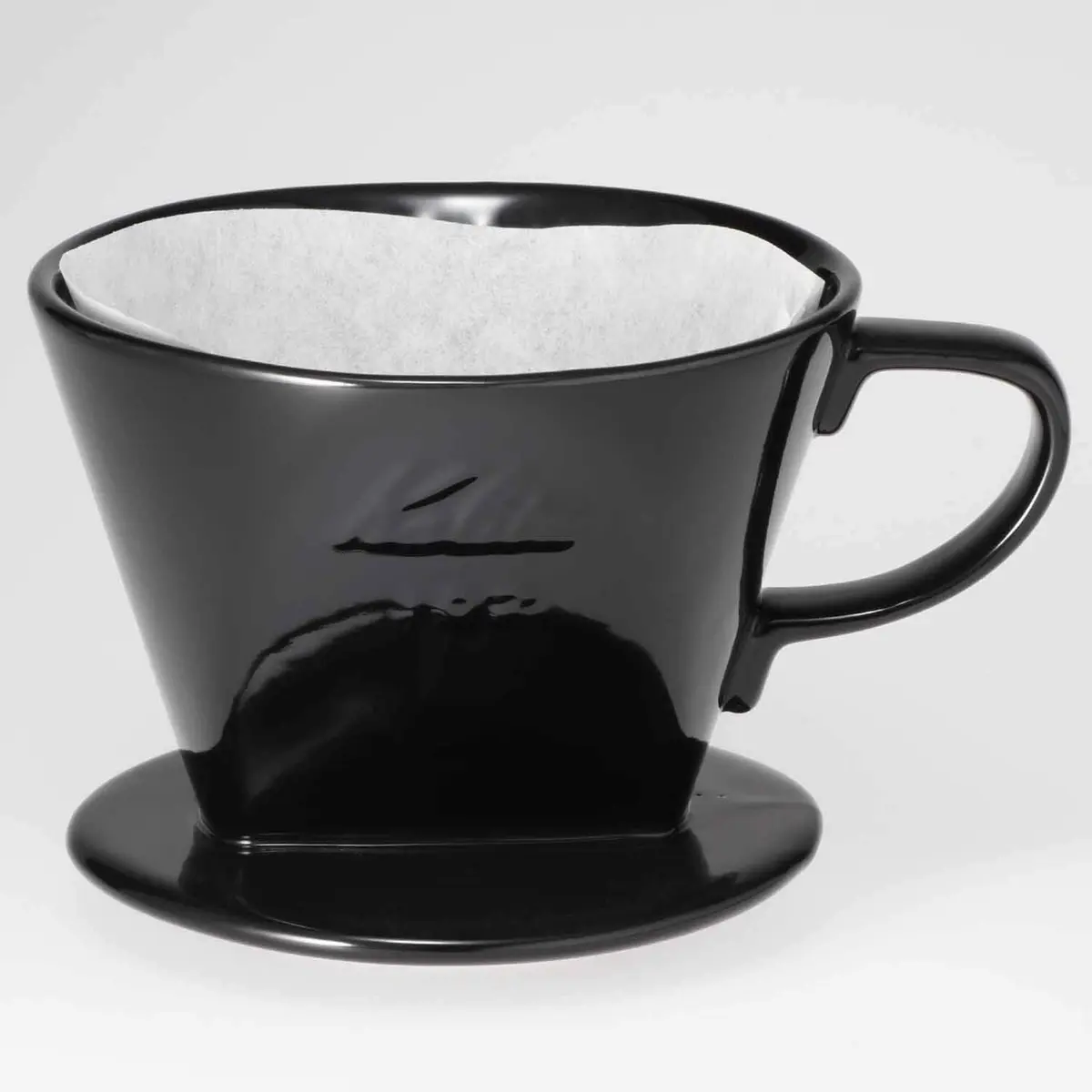 Kalita Ceramic Coffee Dripper Black for 2-4 Cups (#02005) | Balanced Extraction Pour Over Coffee Maker - view 3
