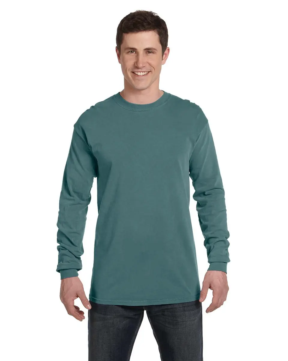Comfort Colors C6014 Adult Heavyweight RS Long-Sleeve T-Shirt Blue Spruce L | Preshrunk Cotton, Comfort Fit - main product image