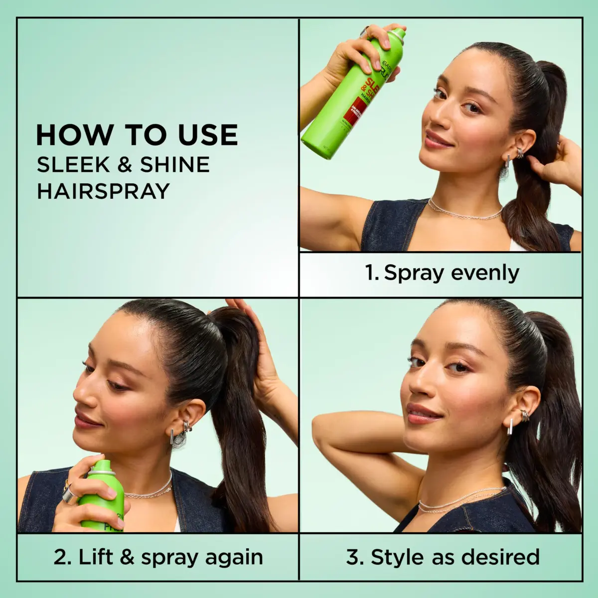 Garnier Fructis Sleek & Shine Hairspray, Extra Strong Hold 236ml (8.25 oz) | 24-Hour Anti-Humidity & Frizz Control - view 4