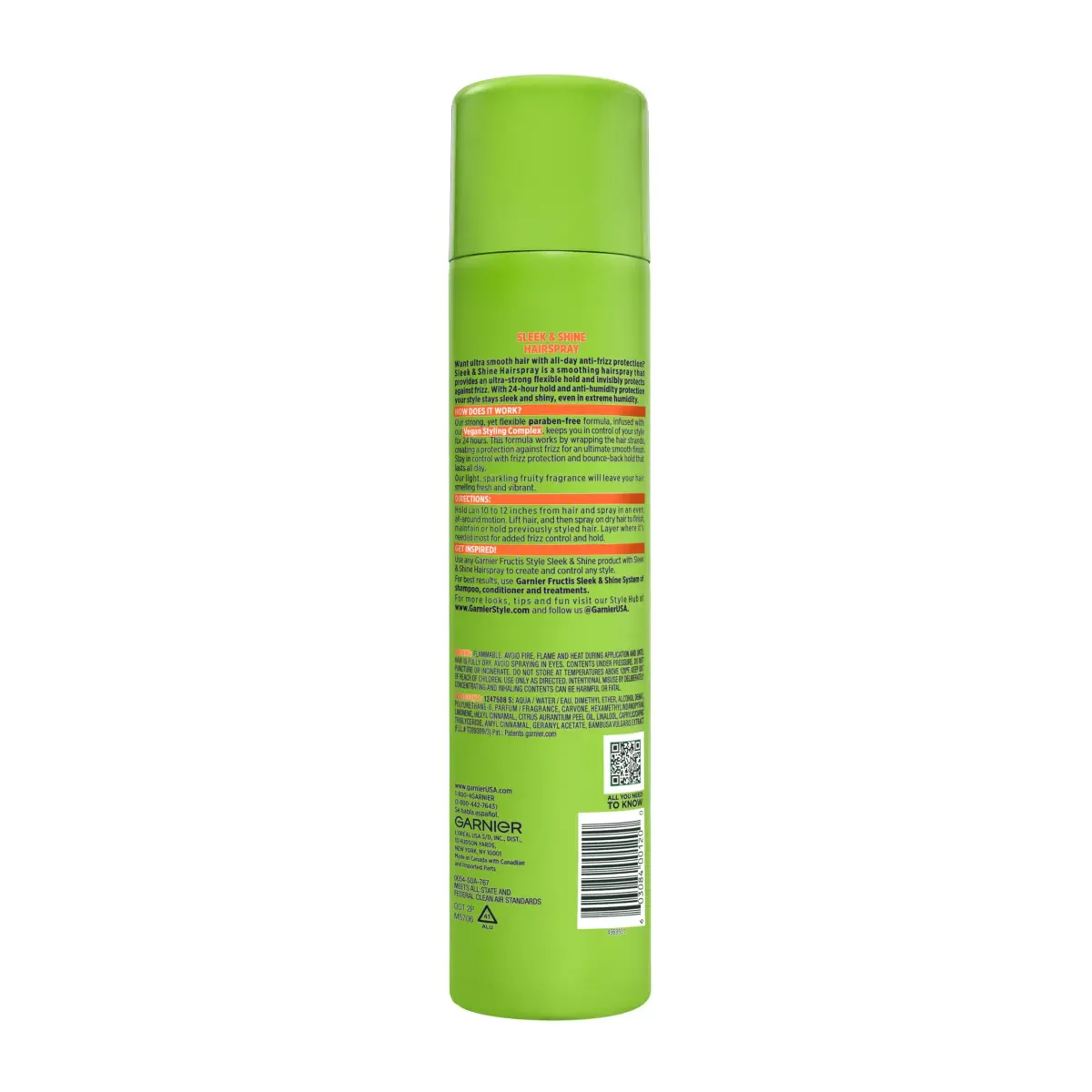 Garnier Fructis Sleek & Shine Hairspray, Extra Strong Hold 236ml (8.25 oz) | 24-Hour Anti-Humidity & Frizz Control - view 9