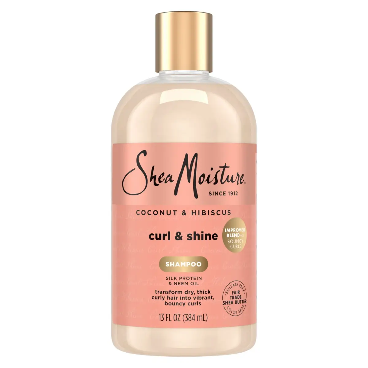 Shea Moisture Coconut Hibiscus Curl and Shine Shampoo 384ml (13 Fl Oz) | Hydrates and Defines Curls - main product image