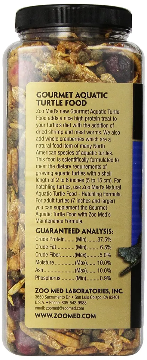 Zoo Med Gourmet Aquatic Turtle Food 11 oz (312 g) | High Protein Treat with Shrimp, Mealworms & Cranberries - view 2