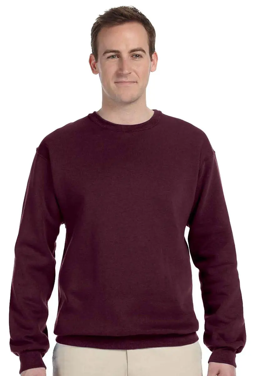 Jerzees NuBlend Crewneck Sweatshirt Maroon Small | 8 oz Pill-Resistant Fleece - main product image