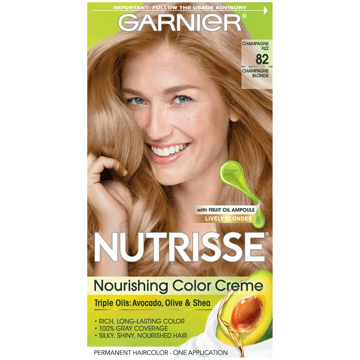 Garnier Nutrisse Nourishing Hair Color Creme 82 Champagne Blonde (156 ml / 5.27 fl oz) | Permanent Grey Coverage - main product image