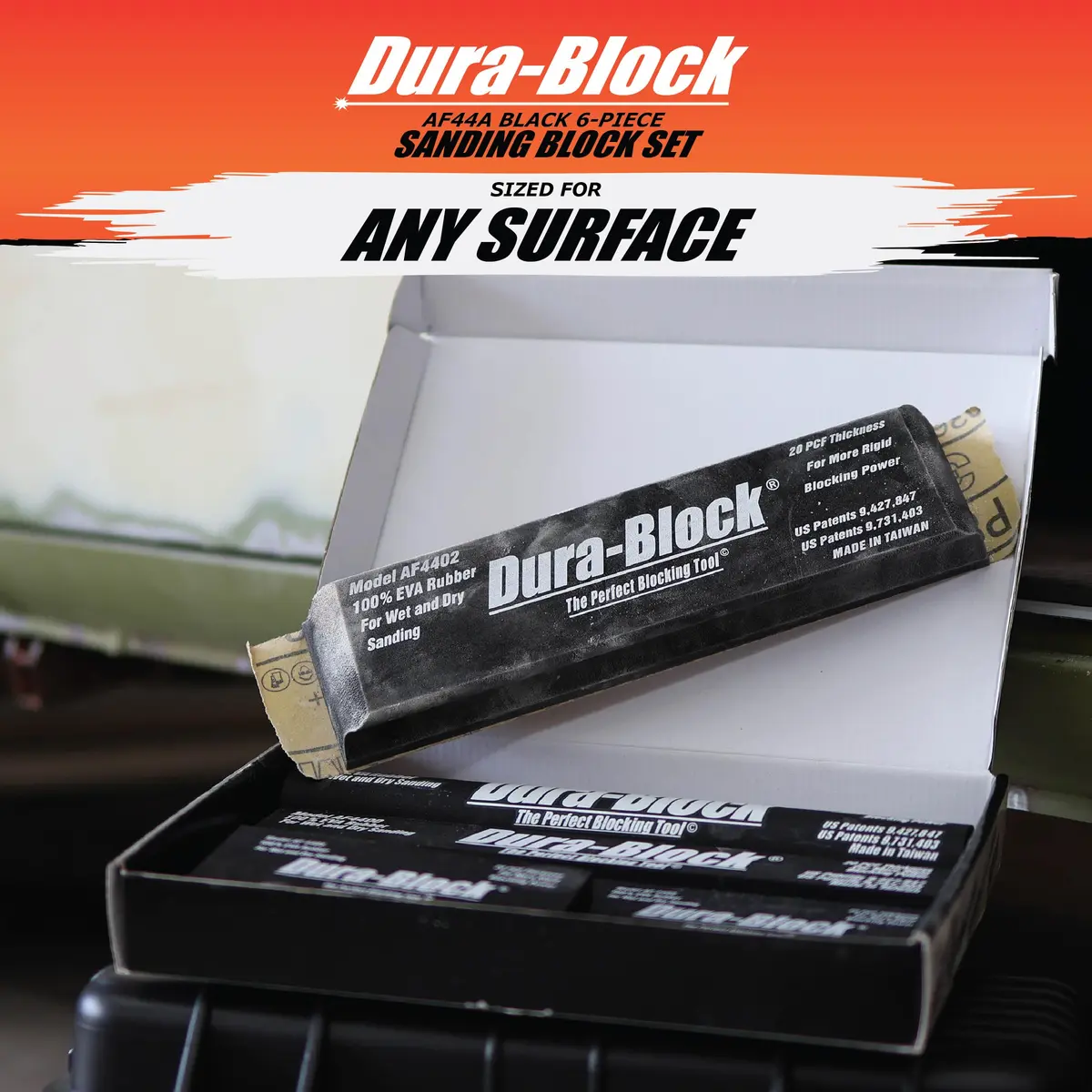 Dura-Block Set 6pc - Flexible EVA Foam Wet or Dry Autobody Sanding Blocks Kit for Automotive Bodywork - view 5