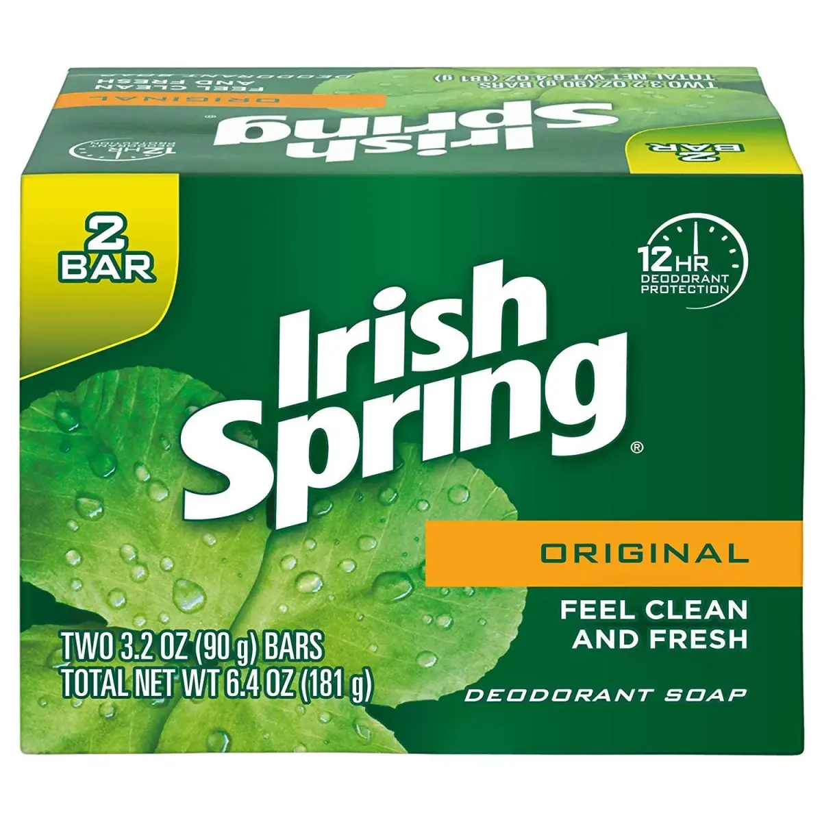 Irish Spring Original Scent Bar Soap 3.2 oz (90.7 g) | Classic Clean & Fresh - main product image