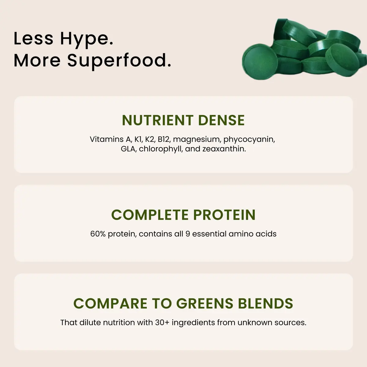 Nutrex Hawaii Pure Hawaiian Spirulina Tablets, Vegan, 500 mg, 200 Count | Supports Cellular Health & Immunity - view 3