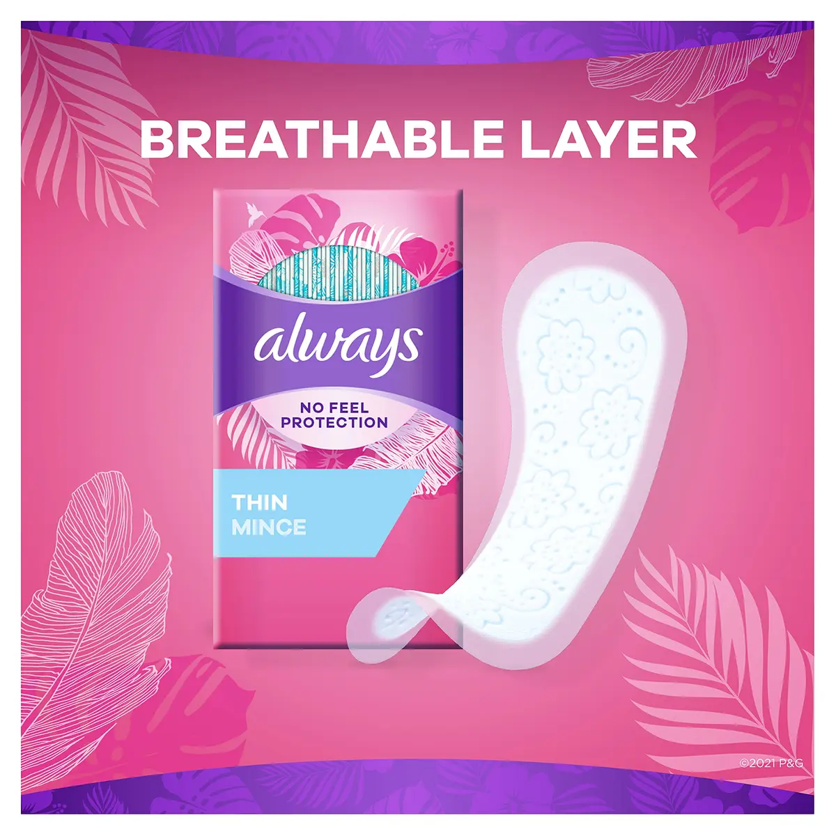 Always Thin No Feel Protection Daily Liners Regular Absorbency Unscented, 324 Count (Pack of 2) | Dermatologically Tested & Skin Friendly - view 3