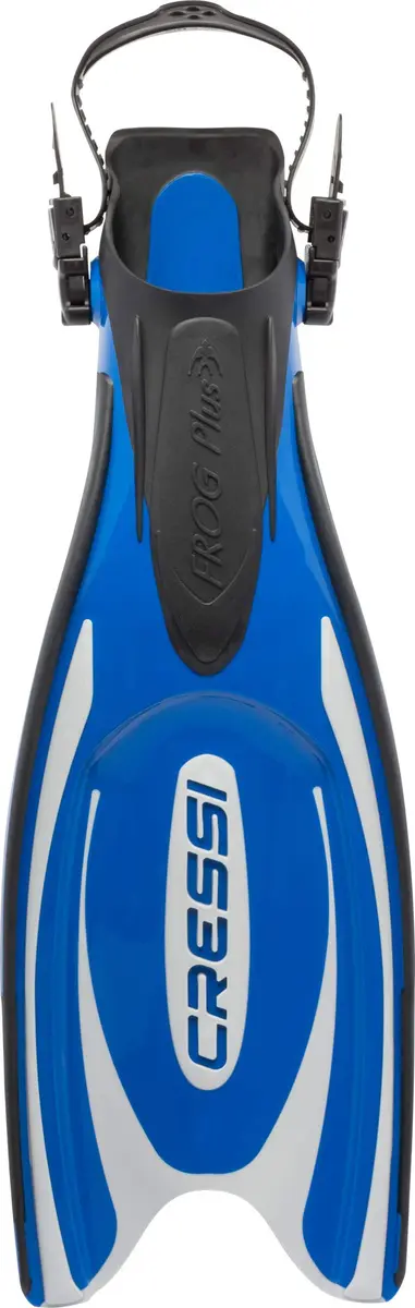 Cressi Frog Plus Blue/Silver | 20% Larger Blade, Channeling Power, Fall Snorkeling Fins, Fits 3-7mm Boots - view 2