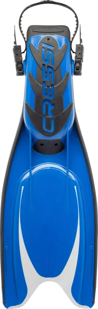 Cressi Frog Plus Blue/Silver | 20% Larger Blade, Channeling Power, Fall Snorkeling Fins, Fits 3-7mm Boots - view 3