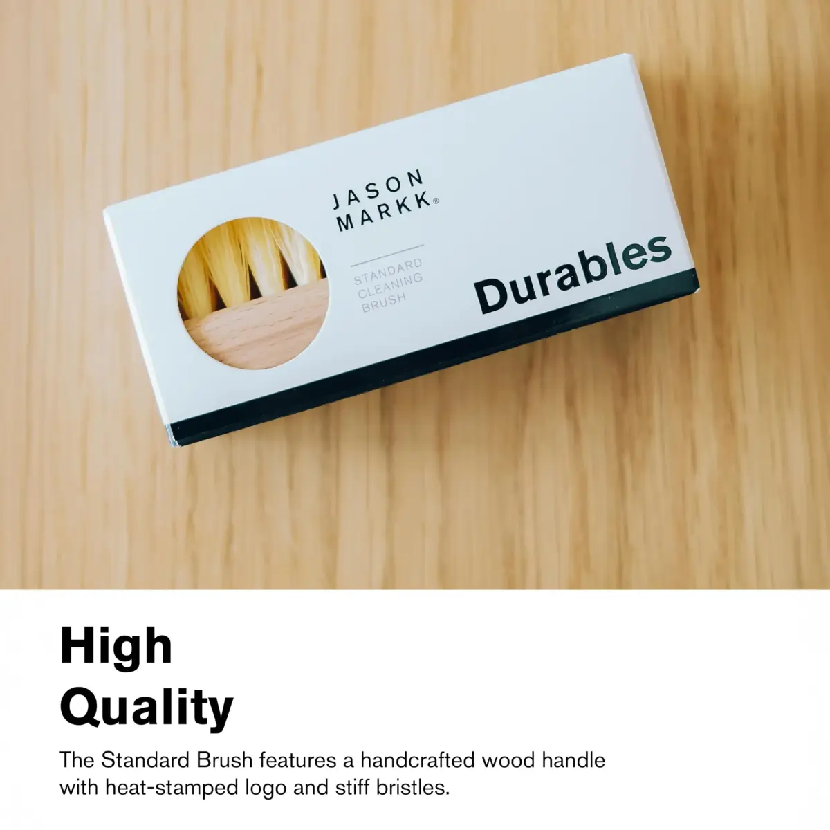 Jason Markk Standard Cleaning Brush - Handcrafted Beech Wood Handle - Synthetic Bristles - 4-inch Length | Tough on Stubborn Stains - view 4