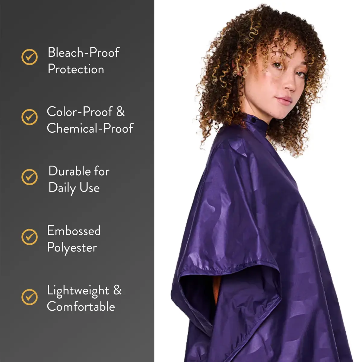 Betty Dain Zephyr Bleach-Proof All Purpose Styling Cape, 45" x 60", Purple - view 3