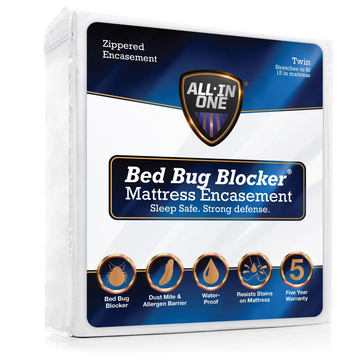 Bed Bug Blocker FRE146XXWHIT01 Mattress Protector, Twin, White | Triple Seal Water-Resistant Cover - main product image