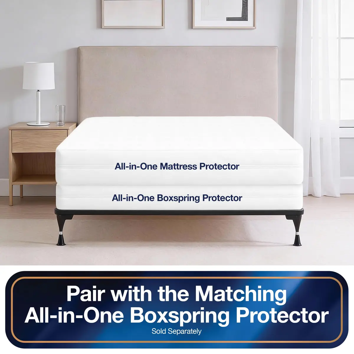 Bed Bug Blocker All-in-One Mattress Protector, King | Zippered Encasement, Water & Stain Resistant, Triple Seal Protection - view 6
