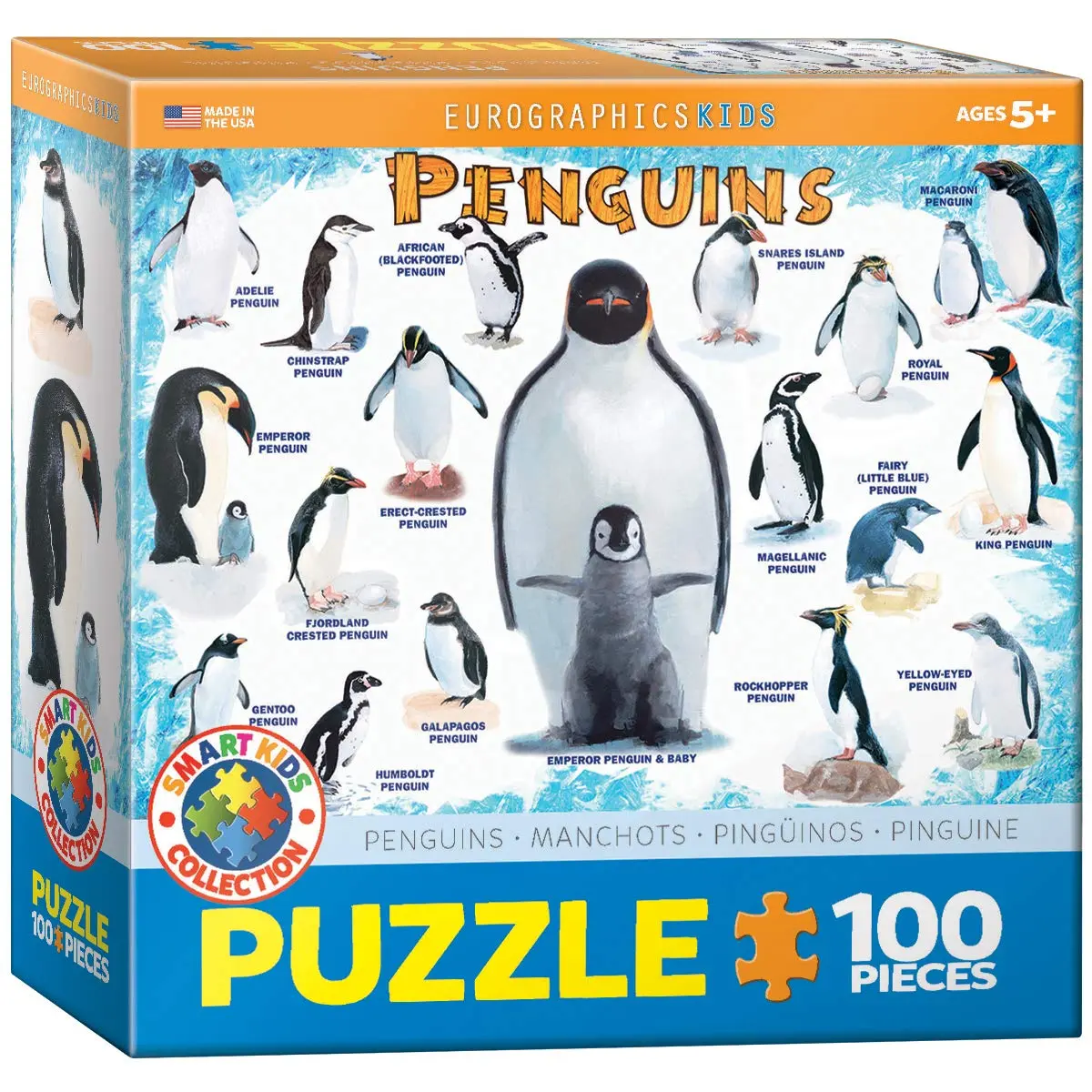 EuroGraphics Penguins 100 Piece Jigsaw Puzzle | Educational Toy for Kids 3-6 Years - main product image